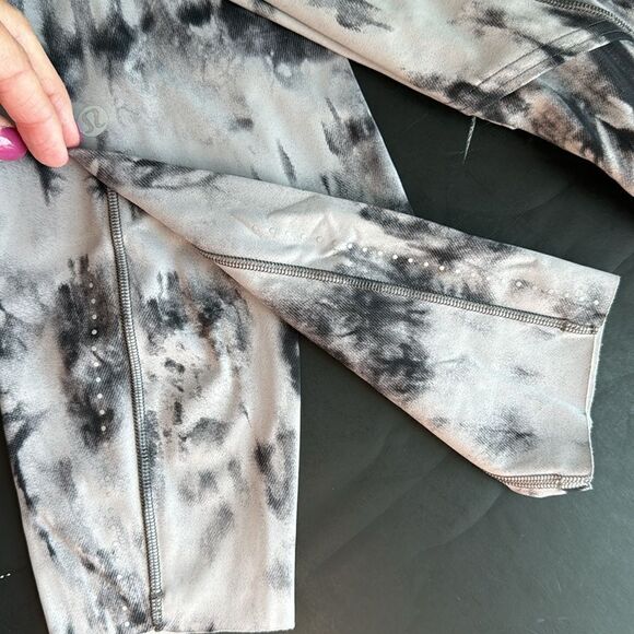 Lululemon Fast and Free Tight II 25" *Game Day Dark Chrome Black Multi Size 4 - Picture 10 of 16